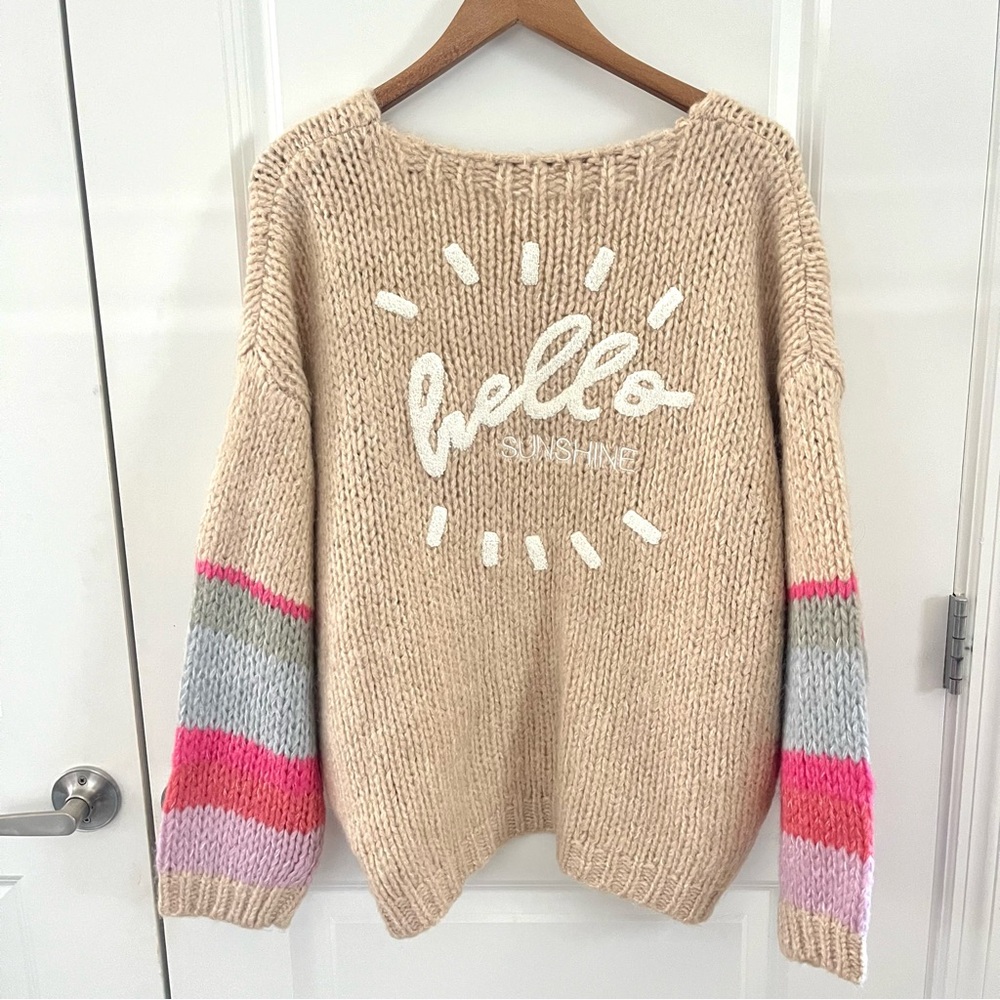 Saltwater Luxe Hello Sunshine Chunky Knit Cardigan Size XL